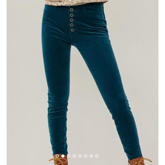 Anthropologie Pilcro High-Rise Button-Fly Skinny Corduroy Pants, Sz 25, MP $160 - Picture 1 of 9